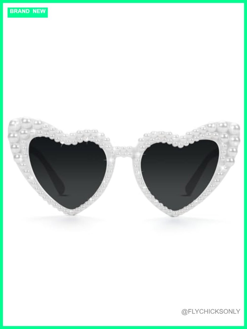 White Heart Sunglasses Pearl Vintage Wedding Bride Gifts